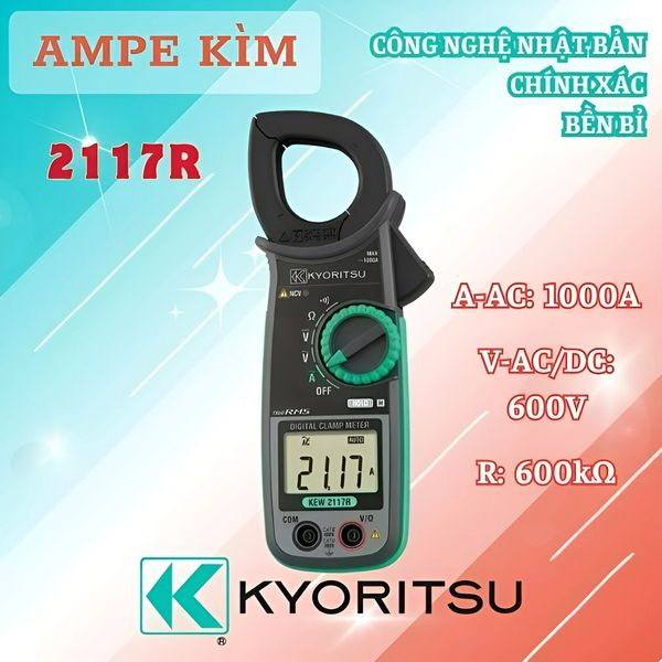 Ampe kìm Kyoritsu 2117R thiết kể nhỏ, trọng lượng 220g