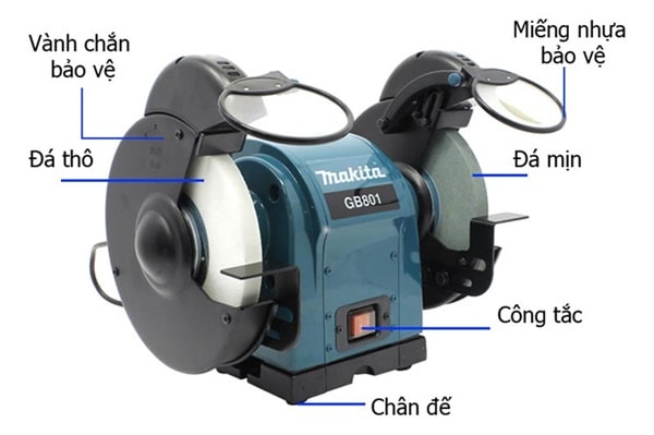 Cấu tạo máy mài 2 đá cơ bản