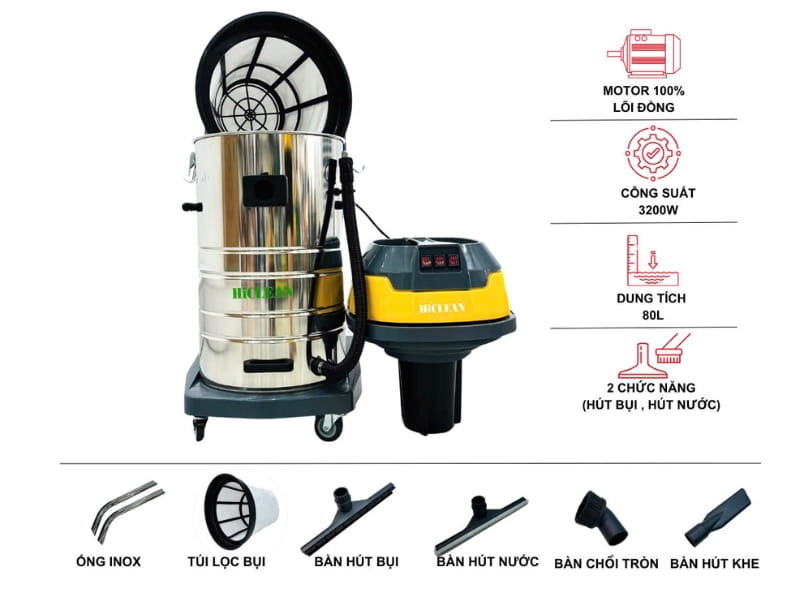 Máy hút bụi công nghiệp HiClean HC380