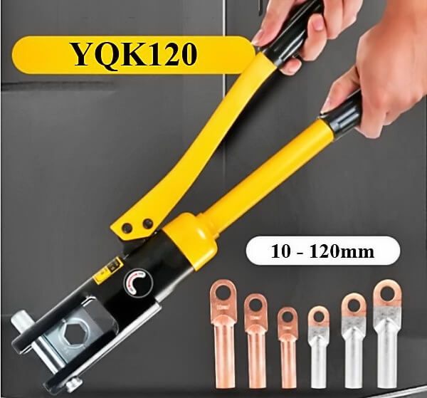 Kìm ép cos thủy lực YQK-120 được làm từ mạ hợp kim