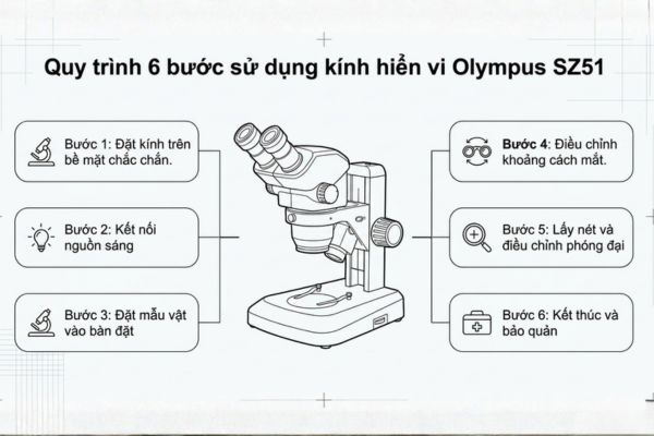 Cách sử dụng kính hiển vi Olympus SZ51