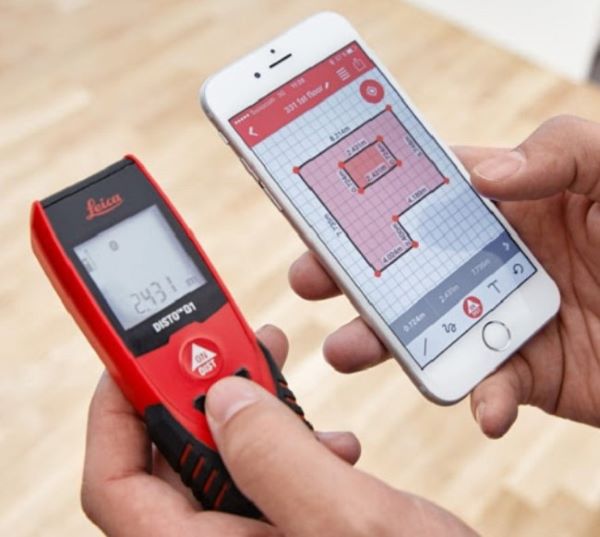 Thước đo laser Leica Disto D1 sử dụng công nghệ Bluetooth® Smart V4.0.
