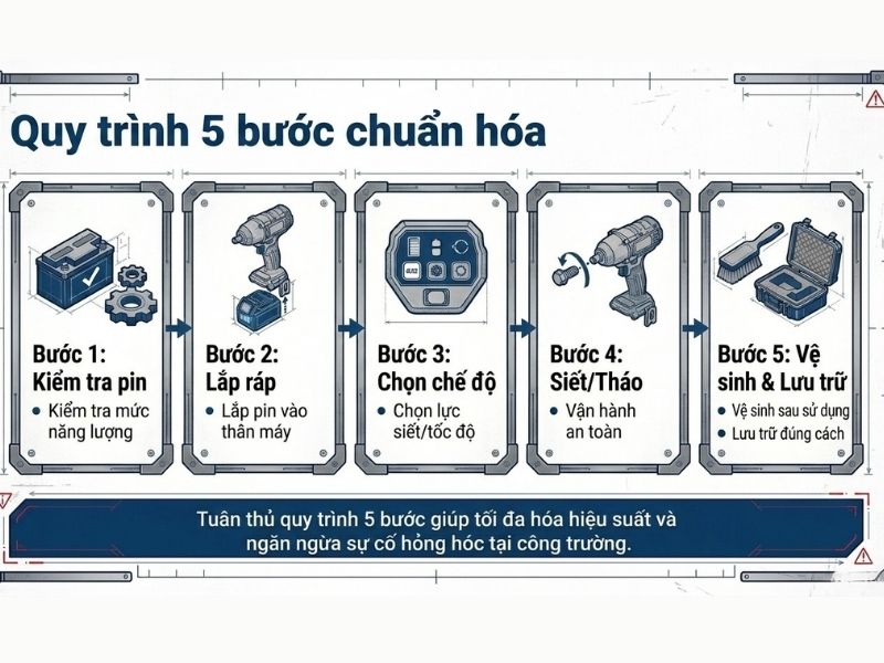 Hướng dẫn siết và tháo bu lông bằng Bosch GDS 18V-780