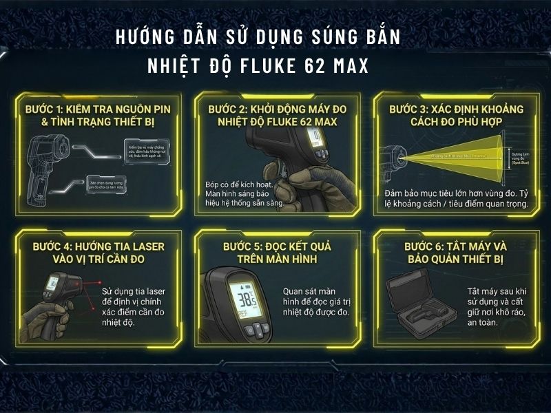 Hướng dẫn sử dụng súng bắn nhiệt độ Fluke 62 MAX