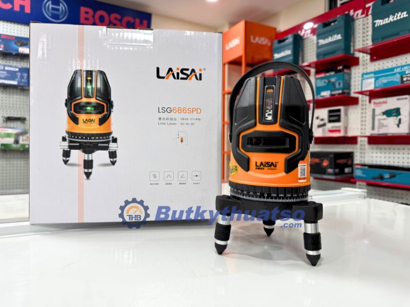 Máy cân bằng laser Laisai LSG686SPD 5 tia xanh 