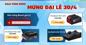 Sale tưng bừng mừng Đại Lễ 30/4 – Pin & sạc Bosch giảm sốc chỉ từ 500.000đ! 