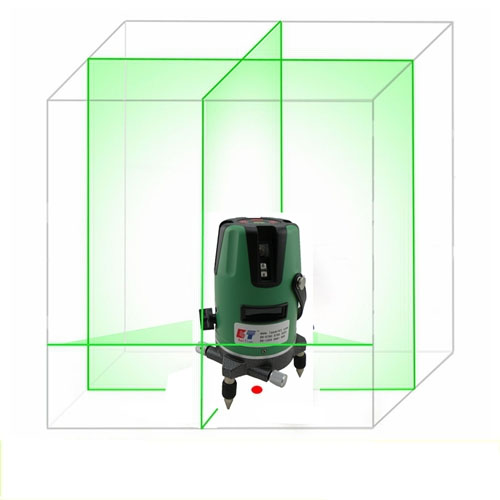 Máy cân bằng Laser Xanh 1 tia ngang, 4 tia dọc